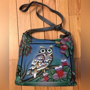 Owl Anuschka Medium Crossbody Bag (NWOT)